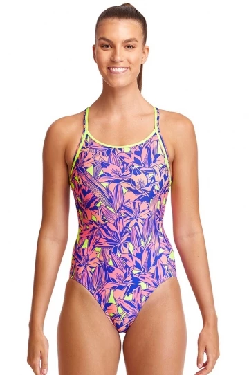 Funkita Lily Pad Diamond Back One Piece Pink/Purple 1 Funkita Lily Pad Diamond Back One Piece Pink/Purple