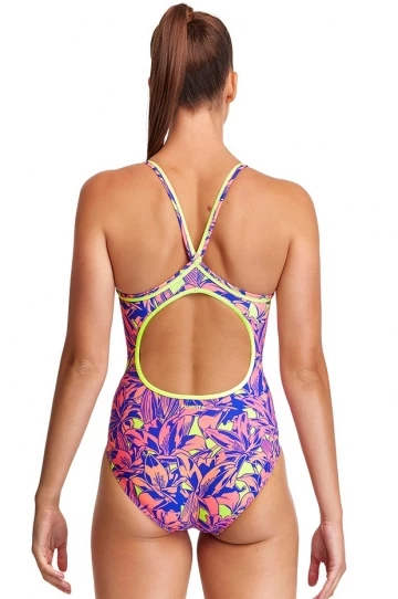 Funkita Lily Pad Diamond Back One Piece Pink/Purple 2 Funkita Lily Pad Diamond Back One Piece Pink/Purple - Image 2