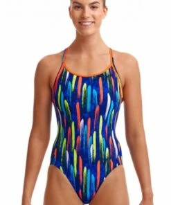 Funkita Fire Cracker Diamond Back One Piece Navy/Lime