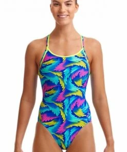 Funkita Air Lift Diamond Back One Piece Blue/Yellow