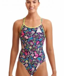 Funkita Birds And Bees Diamond Back One Piece Navy/Pink