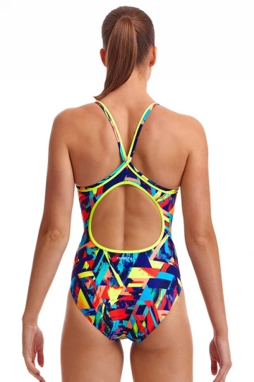 Funkita Blocked Bars Diamond Back One Piece Multi 2 Funkita Blocked Bars Diamond Back One Piece Multi - Image 2