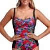 Funkita Wild Roses Grow Ruched One Piece Black/Multi