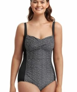 Funkita Spickled DD/E Cup Twist Front One Piece Black/White