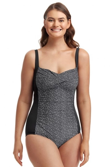 Funkita Spickled DD/E Cup Twist Front One Piece Black/White 1 Funkita Spickled DD/E Cup Twist Front One Piece Black/White