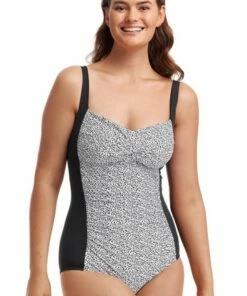 Funkita Speckled DD/E Cup Twist Front One Piece White/Black