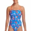 Funkita Flaming Vegas Single Strap One Piece Blue/Red
