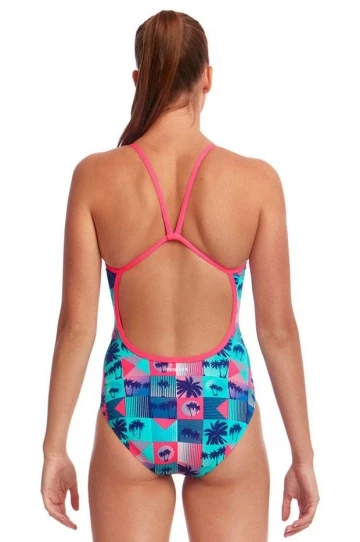 Funkita Club Tropicana Single Strap One Piece Blue/Pink 2 Funkita Club Tropicana Single Strap One Piece Blue/Pink - Image 2