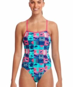 Funkita Club Tropicana Single Strap One Piece Blue/Pink