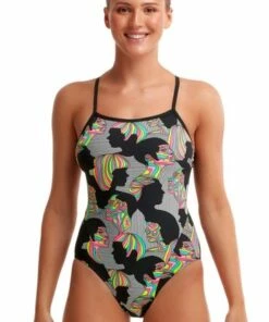 Funkita Face Off Single Strap One Piece Black/Multi