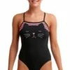 Funkita Crazy Cat Single Strap One Piece Black/Pink