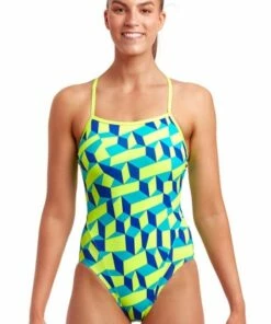 Funkita Blue Blockers Single Strap One Piece Blue/Yellow
