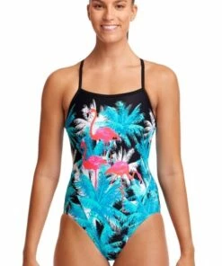Funkita Flamingo Night Single Strap One Piece Black/Blue