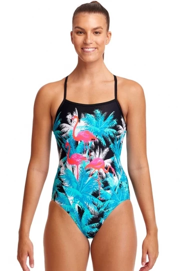 Funkita Flamingo Night Single Strap One Piece Black/Blue 1 Funkita Flamingo Night Single Strap One Piece Black/Blue