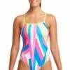 Funkita Jagged Pill Single Strap One Piece White/Pink