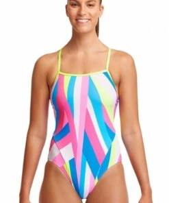 Funkita Jagged Pill Single Strap One Piece White/Pink