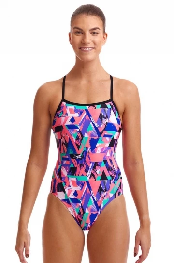 Funkita Brush Crush Single Strap One Piece Pink/Purple 1 Funkita Brush Crush Single Strap One Piece Pink/Purple