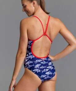 Funkita Rompa Chompa Single Strap One Piece Navy/White -Cheap Swimweargalore Store fnk15l71334.910 funkita rompa chompa single strap one piece 4