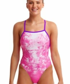 Funkita Perfect Paradise Strapped In One Piece Pink/White