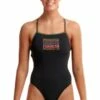 Funkita Lined Up Strapped In One Piece Black
