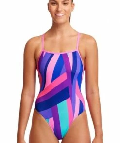 Funkita Berry Beam Strapped In One Piece Purple/Turquoise