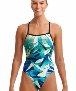 Funkita Big Blanc Strapped In One Piece Aqua