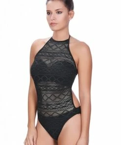 Freya Sundance E Cup High Neck One Piece Black