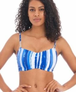Freya Bali Bay F Cup Gathered Bralette Blue/White