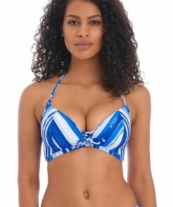 Freya Bali Bay E Cup Halter Tri Blue/White