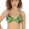 Freya Jungle Oasis E Cup Plunge Halter Pink/Green