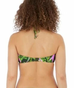 Freya Jungle Oasis E Cup Plunge Halter Pink/Green -Cheap Swimweargalore Store fre6842e.930 freya jungle oasis e cup plunge halter2