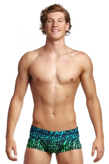 Funky Trunks Mens Spraying Alive Trunk Black/Green 2 Funky Trunks Mens Spraying Alive Trunk Black/Green - Image 2