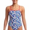 Funkita Pandamania Single Strap One Piece Blue/White