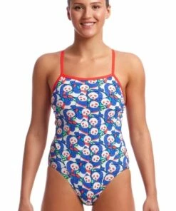 Funkita Pandamania Single Strap One Piece Blue/White
