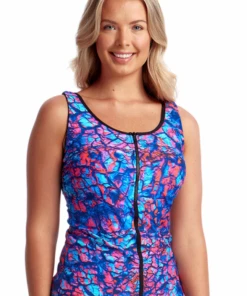 Funkita Rusted DD/E Cup Tankini Separate Blue/Pink