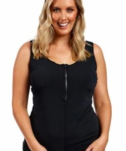 Funkita Form DD/E Zip Front Tankini Separate Black