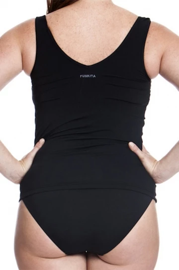 Funkita Form DD/E Zip Front Tankini Separate Black 4 Funkita Form DD/E Zip Front Tankini Separate Black - Image 4