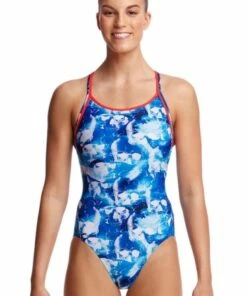 Funkita Head First Diamond Back One Piece Blue