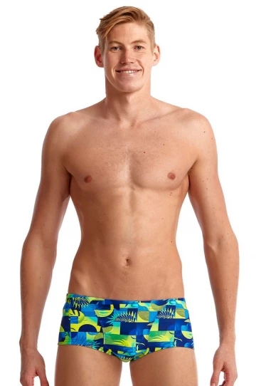Funky Trunks Mens Magnum Pi Trunk Blue/Yellow 2 Funky Trunks Mens Magnum Pi Trunk Blue/Yellow - Image 2