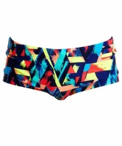 Funky Trunks Mens Blocked Bars Trunk Multi