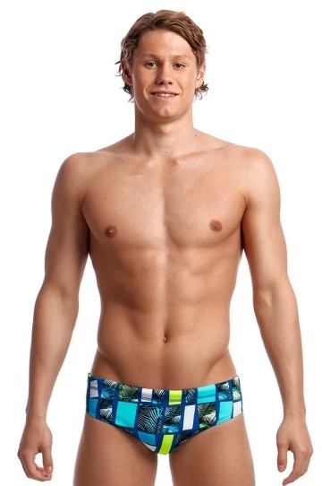 Funky Trunks Tropic Tower Brief Blue/Yellow 2 Funky Trunks Tropic Tower Brief Blue/Yellow - Image 2