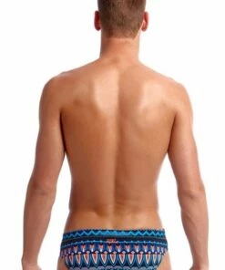 Funky Trunks Mens Battle Axe Brief Blue/Orange -Cheap Swimweargalore Store fun35m02393.935 funky trunks mens battle axe brief3
