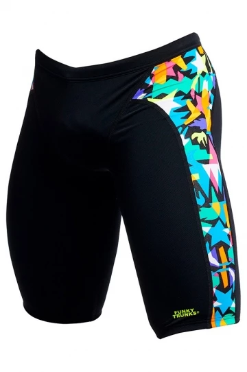 Funky Trunks Mens Paper Cut Jammer Black/Multi 1 Funky Trunks Mens Paper Cut Jammer Black/Multi