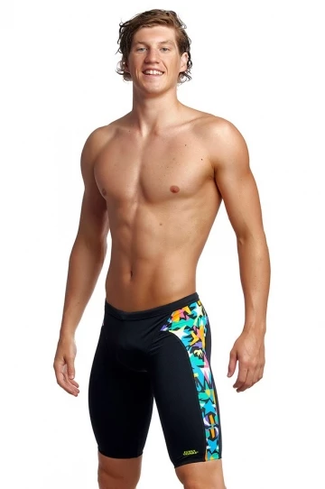 Funky Trunks Mens Paper Cut Jammer Black/Multi 2 Funky Trunks Mens Paper Cut Jammer Black/Multi - Image 2