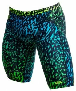 Funky Trunks Mens Spraying Alive Jammer Black/Green