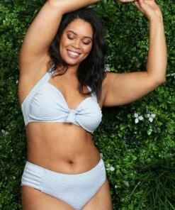 Sunseeker Sail Gathered D Cup Halter Bra Blue -Cheap Swimweargalore Store gathered d cup halter bra 14 and side band midrise pant 16 paris