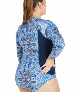Genevieve Florence Zip Sunsuit Blue 3 Genevieve Florence Zip Sunsuit Blue -Cheap Swimweargalore Store gencr5982mfl.400 genevieve florence zip sunsuit1