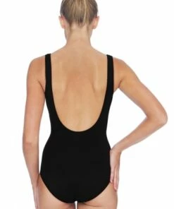 Jantzen Frill Cross Over One Piece Black -Cheap Swimweargalore Store jan82919 jantzen frill cross over one piece 1 1