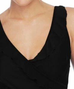 Jantzen Frill Cross Over One Piece Black -Cheap Swimweargalore Store jan82919 jantzen frill cross over one piece 3 1