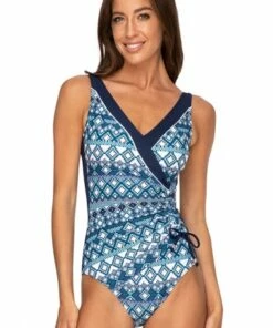 Jantzen Mexci Gathered Cross Over One Piece Ink